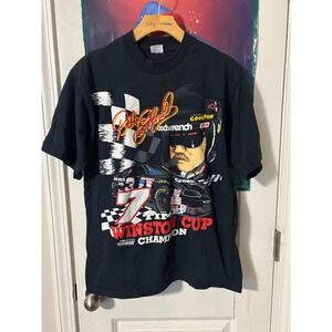 Vintage Dale Earnhardt 7 Time Winston Cup Champion Shirt Men L Black NASCAR 1995